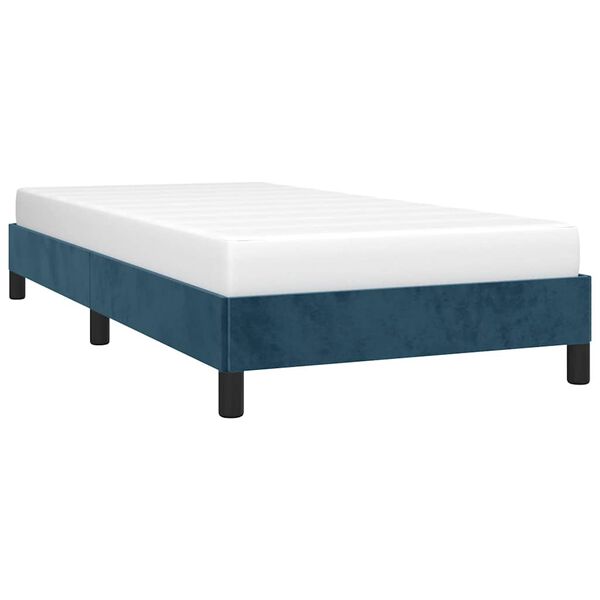 vidaXL Cadre de lit sans matelas bleu fonc&eacute; 90x190 cm velours