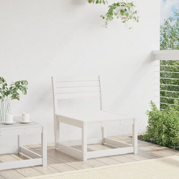 vidaXL Canap&eacute; de jardin blanc bois de pin massif