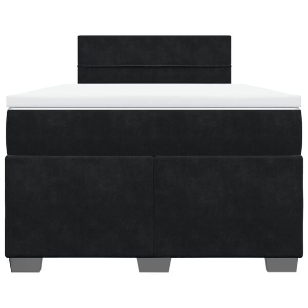 vidaXL Sommier &agrave; lattes de lit avec matelas noir 120x190 cm velours
