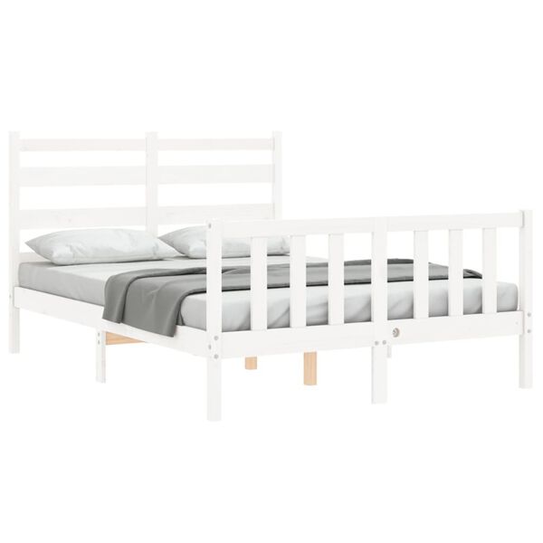vidaXL Cadre de lit sans matelas blanc 120x200 cm bois de pin massif