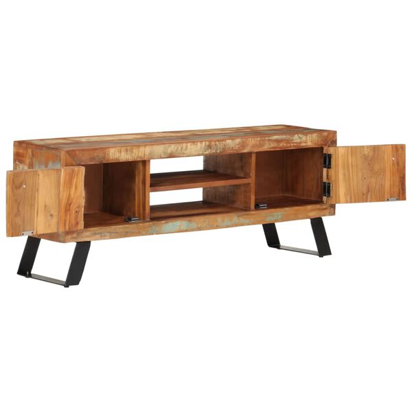 vidaXL Meuble TV 112x30x45 cm bois massif de r&eacute;cup&eacute;ration