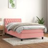 vidaXL Sommier &agrave; lattes de lit avec matelas Rose 90x200 cm Velours