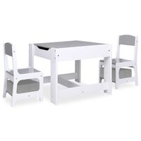 vidaXL Table pour enfants avec 2 chaises Blanc MDF