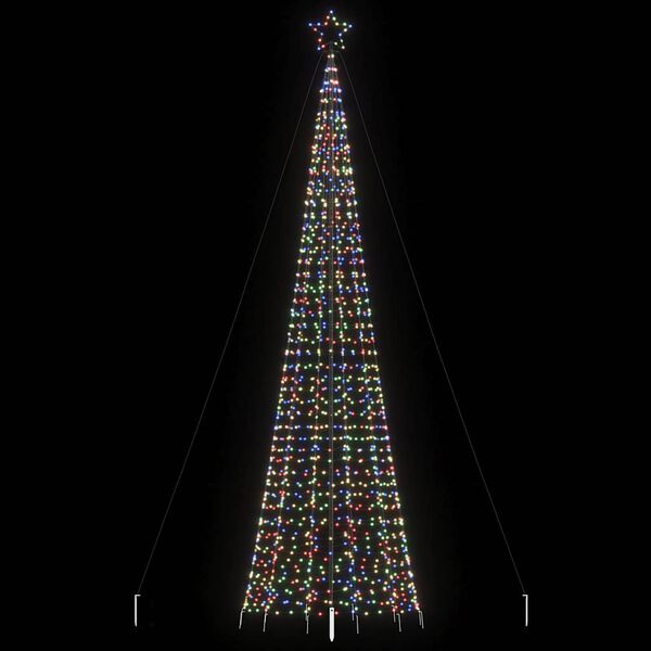 vidaXL Sapin de No&euml;l &agrave; LED avec piquets 1534 LED color&eacute;es 500 cm