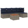 vidaXL Ensemble de canap&eacute; de jardin 6 pcs avec coussins gris r&eacute;sine tress&eacute;e