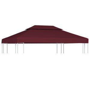 vidaXL Toile de toit de belv&eacute;d&egrave;re 2 niveaux 310 g/m&sup2; 4x3 m bordeaux