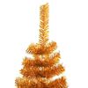 vidaXL Sapin de No&euml;l avec 150 LED avec support Dor&eacute; 120 cm PET