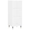 vidaXL Buffet haut Blanc brillant 34,5x32,5x180 cm Bois d'ing&eacute;nierie