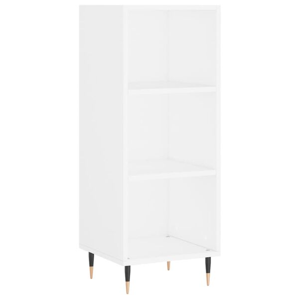 vidaXL Buffet haut Blanc brillant 34,5x32,5x180 cm Bois d'ing&eacute;nierie