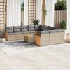 vidaXL Salon de jardin avec coussins 12 pcs beige r&eacute;sine tress&eacute;e