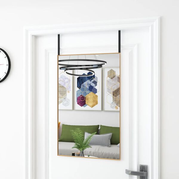 vidaXL Miroir de porte Dor&eacute; 50x80 cm Verre et aluminium
