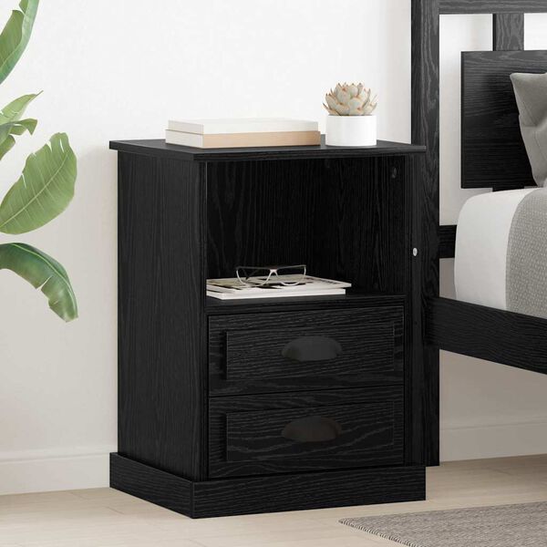 vidaXL Cabinet de chevet Ch&ecirc;ne noir 36 x 43 x 60 cm Bois d'ing&eacute;nierie