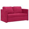 vidaXL Canap&eacute;-lit 2 en 1 rouge bordeaux 122x204x55 cm velours