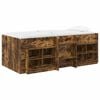 vidaXL Cadre de lit en loft avec armoire avec &eacute;tag&egrave;re 3 pc Ch&ecirc;ne fum&eacute;