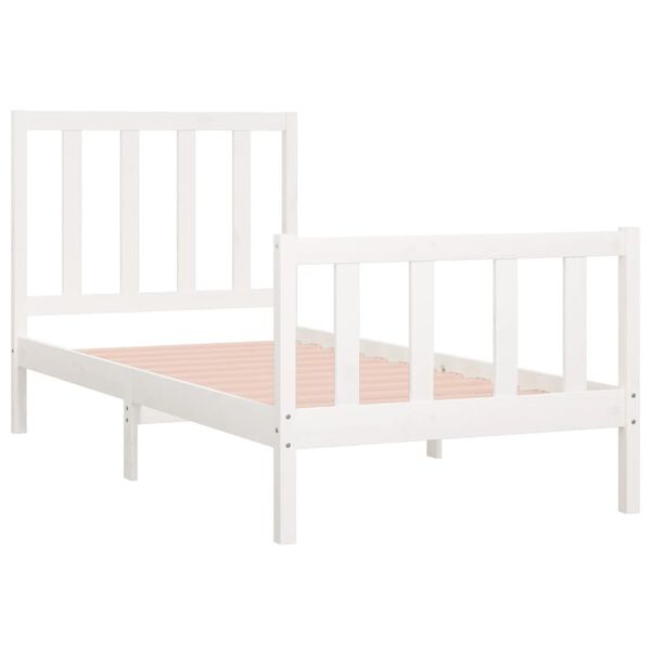 vidaXL Cadre de lit sans matelas blanc 75x190 cm bois massif