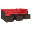 vidaXL Ensemble de canap&eacute; de jardin 8 pc Beige et Rouge polyrotin