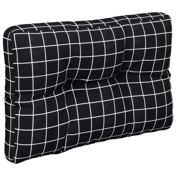 vidaXL Coussins de palette lot de 2 motif &agrave; carreaux noir tissu