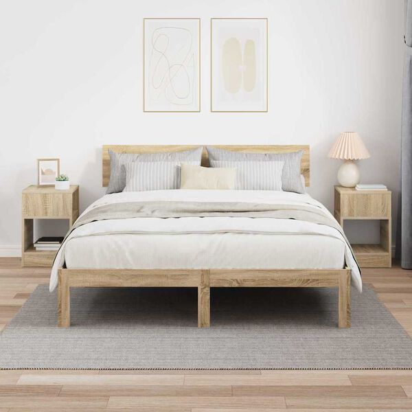 vidaXL Table d'appoint 2 pcs Ch&ecirc;ne Sonoma 30,5 x 30 x 45 cm