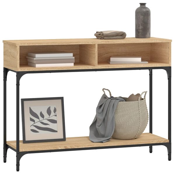 vidaXL Table console ch&ecirc;ne sonoma 100x30,5x75 cm bois d'ing&eacute;nierie