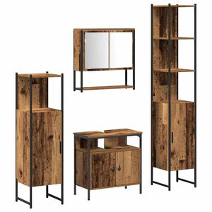 vidaXL Ensemble de mobilier de salle de bain 4 pcs Bois ancien