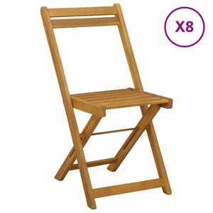 vidaXL Chaises de bistrot d'ext&eacute;rieur 8 pc Naturel