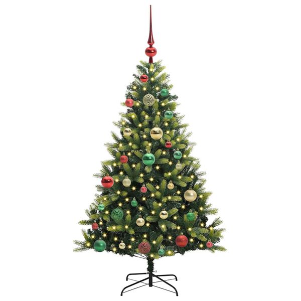 vidaXL Arbre de No&euml;l artificiel &agrave; charni&egrave;res 150 LED Vert 120 cm