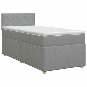vidaXL Lit boxspring avec matelas Gris clair 90 x 190 cm Tissu