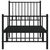 vidaXL Cadre de lit métal sans matelas avec pied de lit noir 75x190 cm