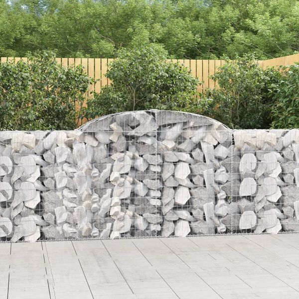 vidaXL Paniers à gabions arqués 9 pcs 300x30x100/120 cm fer galvanisé