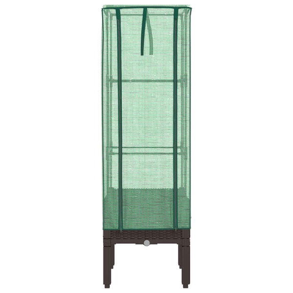 vidaXL Jardini&egrave;re sur&eacute;lev&eacute;e avec housse aspect rotin 40x40x140 cm