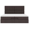 VidaXL Cadre de lit ottoman avec matelas marron fonc&eacute; 200x200 cm tissu