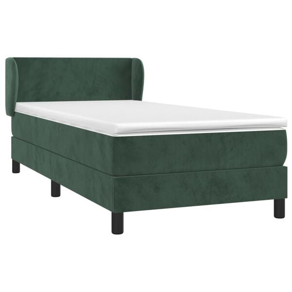 vidaXL Sommier &agrave; lattes de lit et matelas Vert fonc&eacute; 80x200 cm Velours