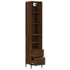 vidaXL Buffet haut Ch&ecirc;ne marron 34,5x34x180 cm Bois d'ing&eacute;nierie