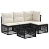 vidaXL Ensemble de canap&eacute; de jardin 5 pcs Noir polyrotin