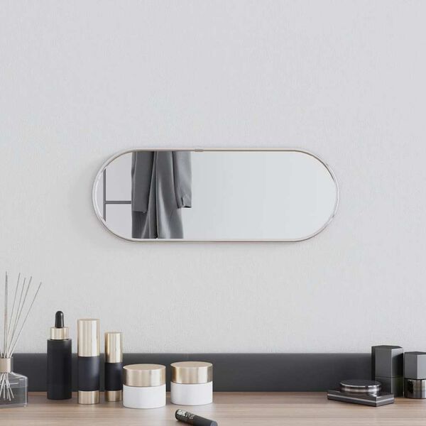 vidaXL Miroir mural Argent&eacute; 40x15 cm Ovale