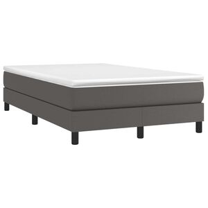 vidaXL Sommier &agrave; lattes de lit avec matelas gris 120x190 cm similicuir