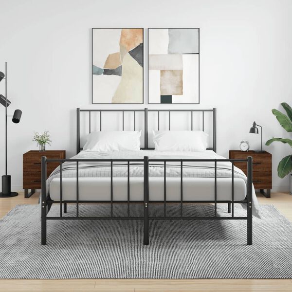 vidaXL Tables de chevet 2 pcs ch&ecirc;ne marron 40x35x47,5 cm