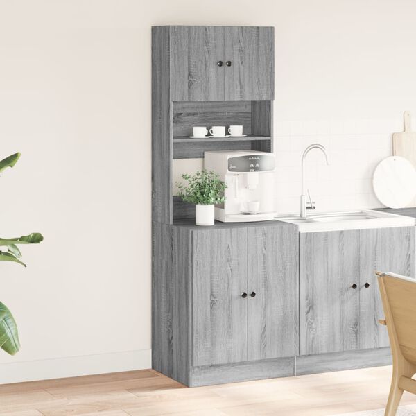 vidaXL Armoire de cuisine sonoma gris 60x50x180 cm bois d&rsquo;ing&eacute;nierie