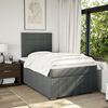 vidaXL Sommier &agrave; lattes de lit avec matelas gris fonc&eacute; 120x190cm tissu