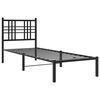 vidaXL Cadre de lit m&eacute;tal sans matelas avec t&ecirc;te de lit noir 75x190 cm