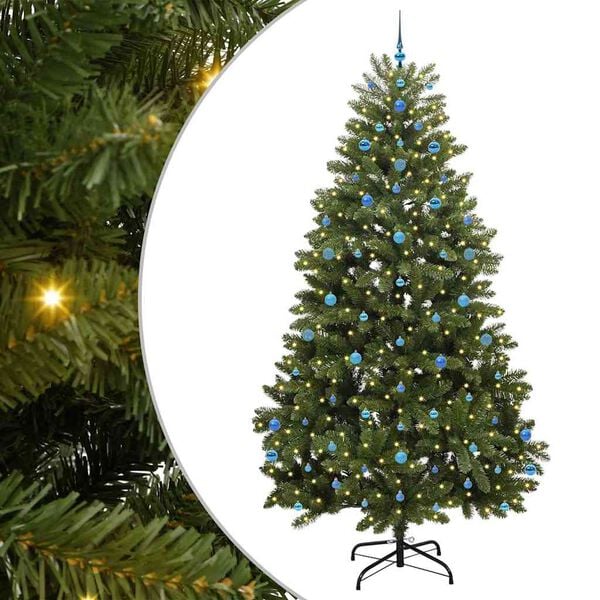 vidaXL Sapin de No&euml;l artificiel avec 300 LED Vert 270 cm PVC et m&eacute;tal