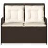 vidaXL Banc de jardin avec coussin Marron Poly rotin
