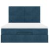 vidaXL Cadre de lit ottoman avec matelas bleu fonc&eacute; 140x200 cm velours