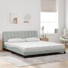 vidaXL Cadre de lit sans matelas Hanko gris clair 180x200 cm velours