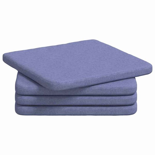 vidaXL Coussins de si&egrave;ge 4 pcs Bleu denim 40 x 40 x 3 cm tissu