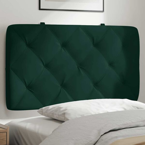 vidaXL Coussin de t&ecirc;te de lit vert fonc&eacute; 80 cm velours