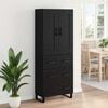 vidaXL Haut Armoire Ch&ecirc;ne noir 69,5 x 34 x 180 cm Bois d'ing&eacute;nierie