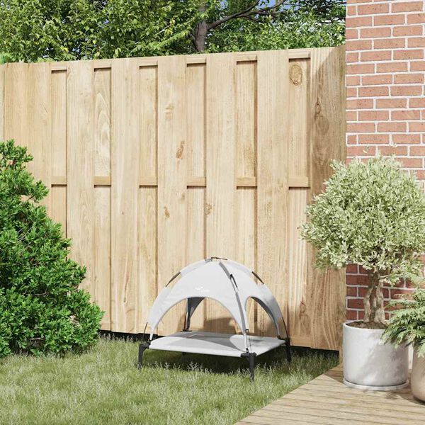 vidaXL Lit pour Chien Gris Argenté s Acier