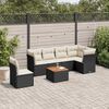 vidaXL Salon de jardin 7 pcs avec coussins noir r&eacute;sine tress&eacute;e
