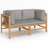 vidaXL Banc de jardin &agrave; 2 places avec coussins gris fonc&eacute;